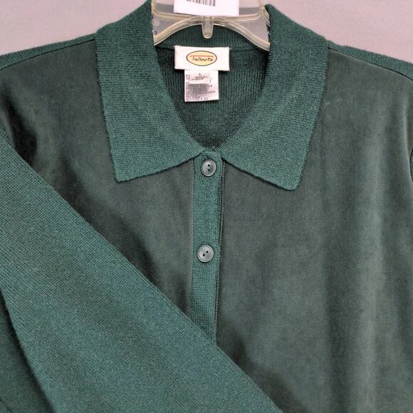 Talbots Green 2pc Outfit Women's 18/L Wool Blend Shirt & Faux Suede 35x30" Pants - Picture 9 of 10